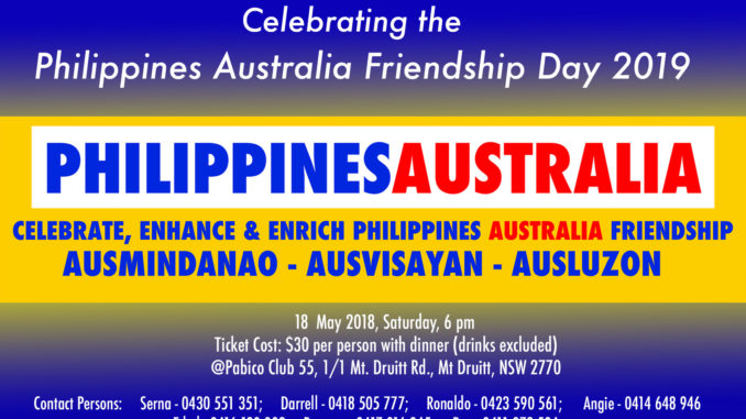 2019 Philippines Australia Friendship Flyer v2 2019 Philippines Australia Friendship Day