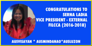 FilCCA Vice President External Serna Ladia