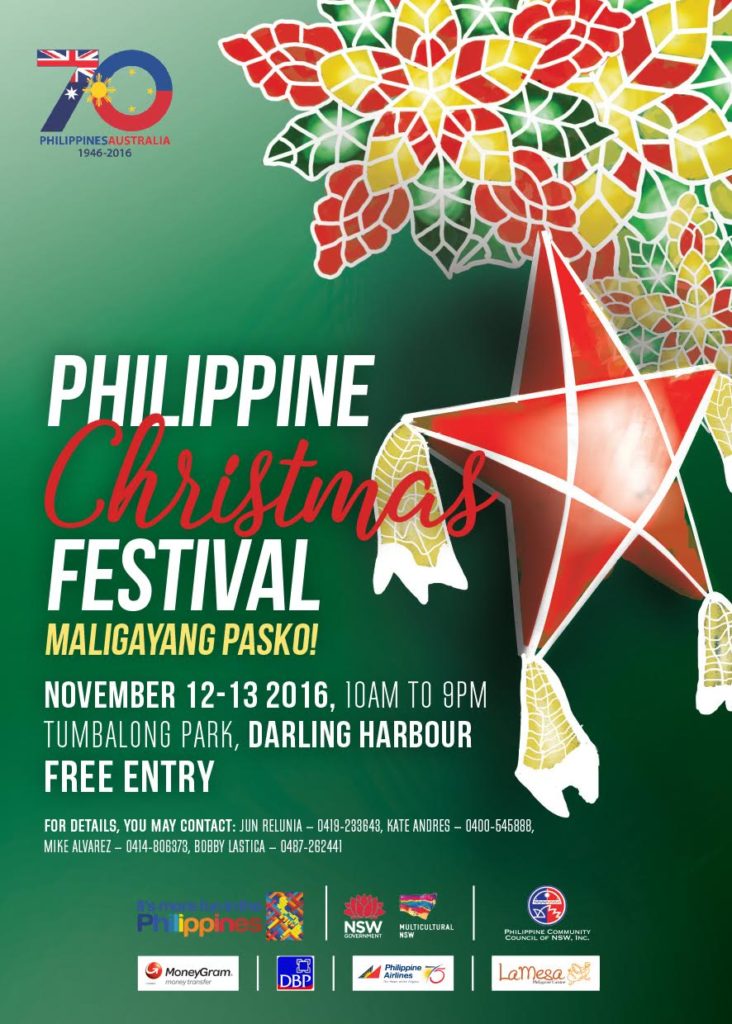 Philippine Christmas Festival Sydney, Philippine Pasko Festival Sydney, Serna Ladia, PCCNSW, Australia Mindanao, AusMindanao, Australia Luzon, AusLuzon, Australian Visayan, Ronaldo Villaver