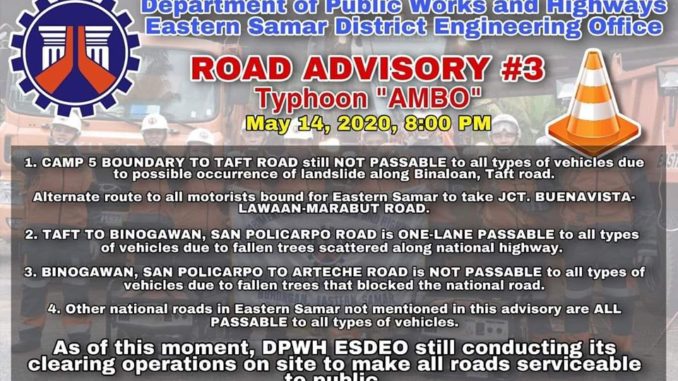 ESDEO Road Advisory Number 3