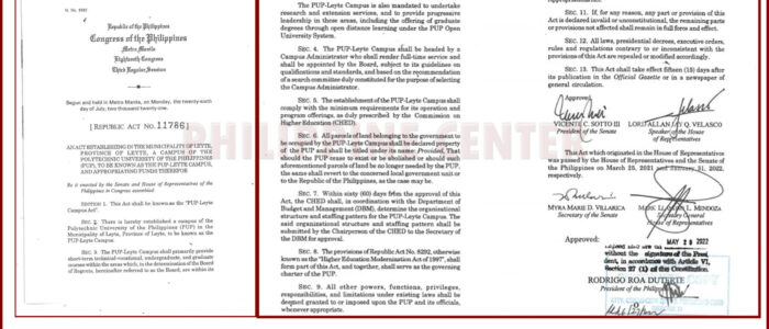 RA 11786 PUP Leyte Campus Act