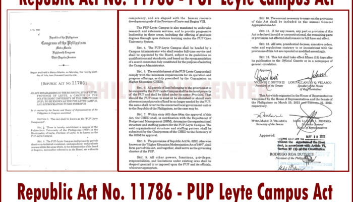 RA 11786 PUP Leyte Campus Act