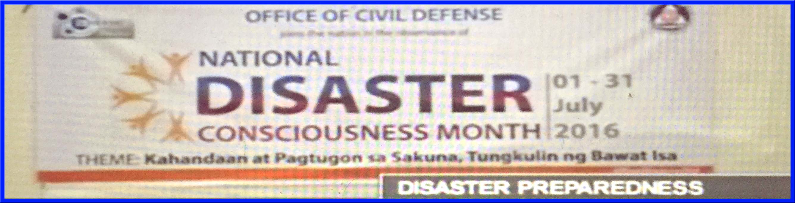 National Disaster Consciousness Month 2016