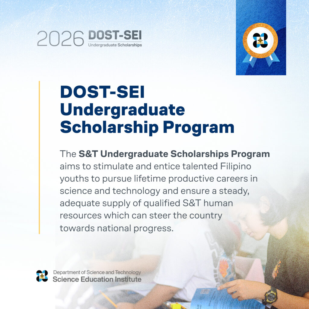 DOST-SEI Undergraduate Scholarships 2026
