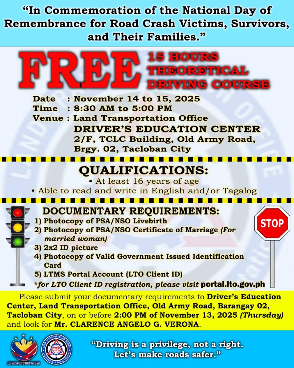 LTO-8 Releases Official List of Enrollees for Free 15-Hour Theoretical Driving Course