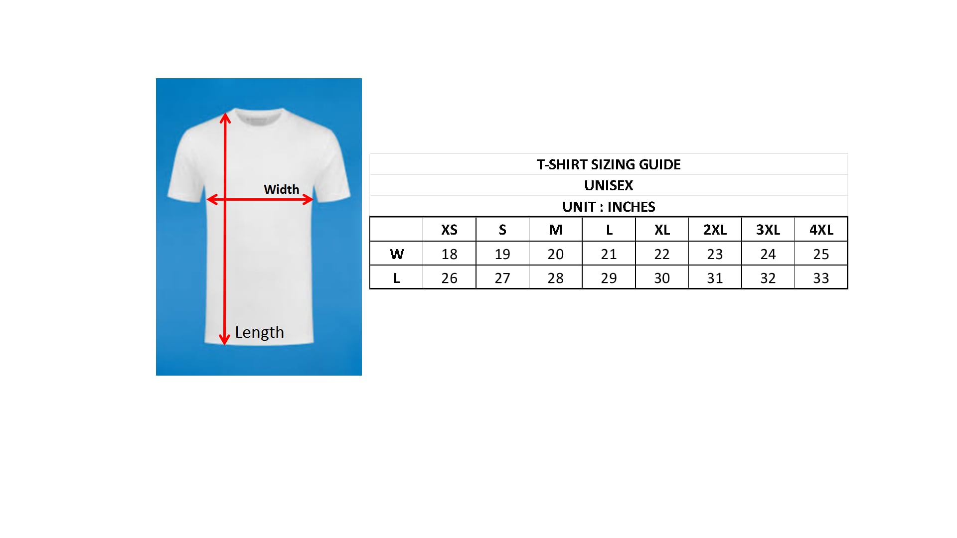 OCHS Grand Alumni Homecoming 2025 T-Shirt Sizing Guide