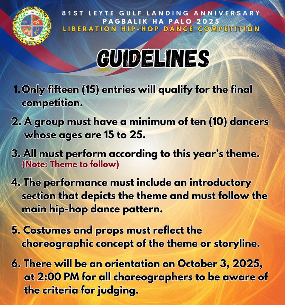 Liberation Hip Hop Dance Competition 2025 to be held on 18 October at Palo, Leyte, Philippines